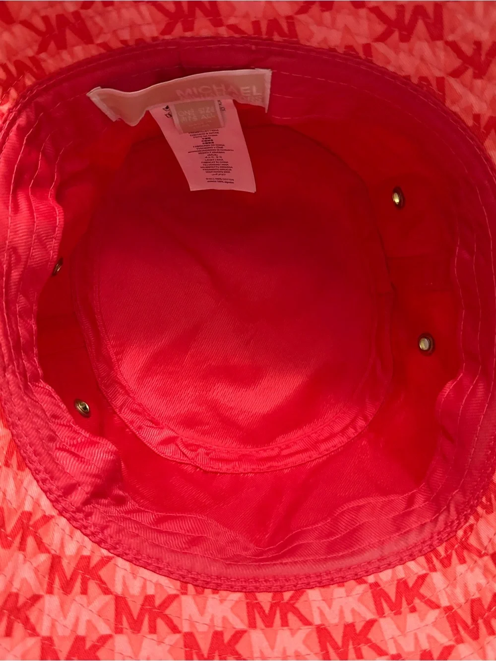 Michael Kors Kids Red MK Monogram Bucket Hat